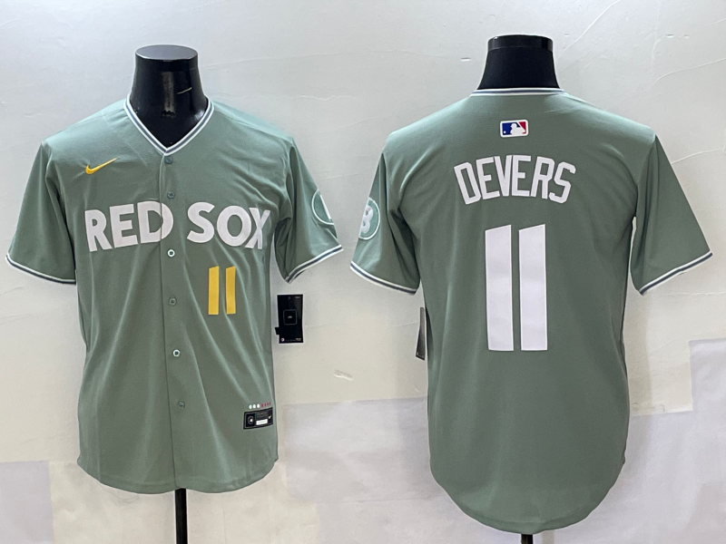 Men's Boston Red Sox Rafael Devers #11 Gray 2025 City Connect Limited Jersey